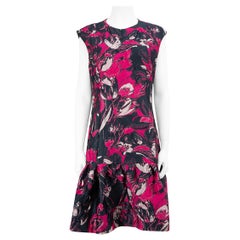 Carolina Herrera Floral Jacquard Pattern Dress Size XL