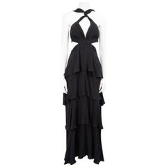 A.L.C. Black Silk Cut Out Maxi Dress Size L