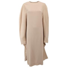 Jil Sander Pastel Nude Long Sleeve Maxi Dress Size S