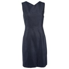 Jil Sander Navy Silk Denim Style Dress Size M