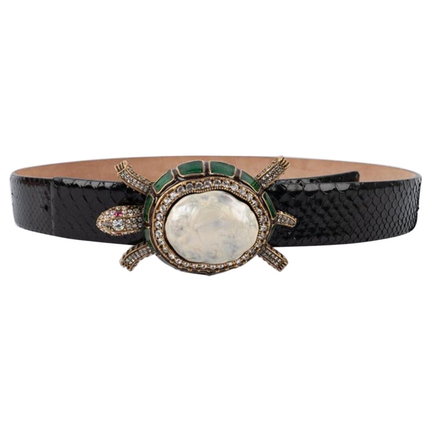 Valentino Leather Turtle Belt For Sale