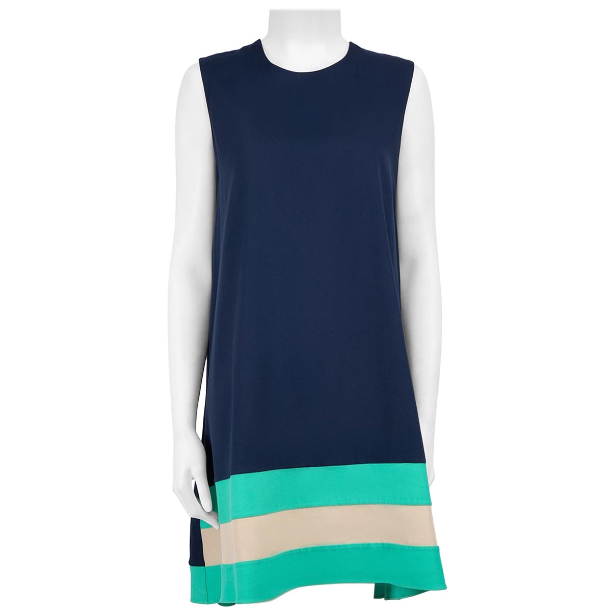Roksanda Navy Sleeveless Striped A-Line Dress Size L For Sale