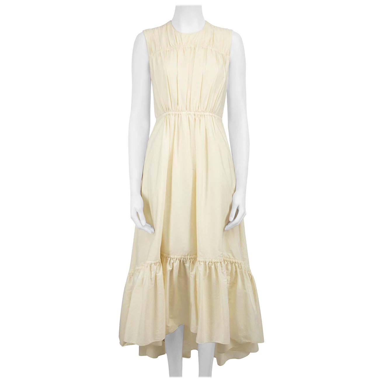 Roksanda Ecru Tiered Midi Dress Size M For Sale