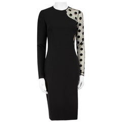 Stella McCartney Black Polkadot Sheer Panel Dress Size M
