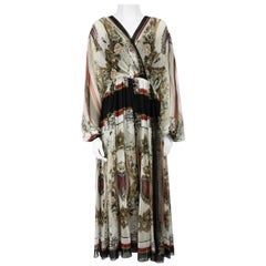 Dolce & Gabbana Queen Of Hearts Silk Maxi Dress Size M