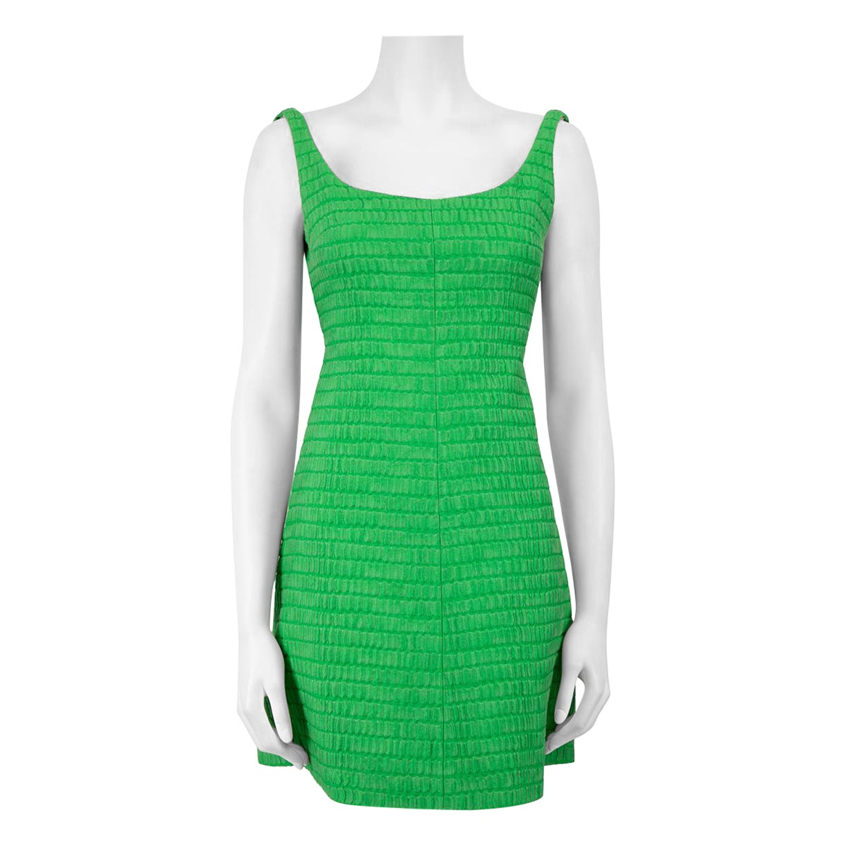 Emilia Wickstead Green Textured Mini Dress Size S For Sale