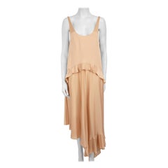 Stella McCartney Pink Silk Asymmetric Midi Dress Size M