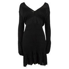 Used Missoni M Missoni Black Textured Knit Knee Length Dress Size L