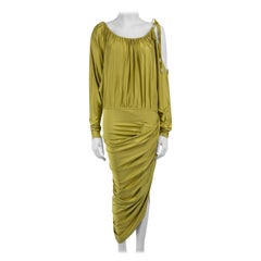 Alexandre Vauthier Green Cold Shoulder Ruched Dress Size M