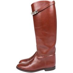 Hermès Jumping Riding Equestrian Leather Boots - brown 3