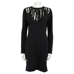 Tom Ford Black Laced Neck Long Sleeve Dress Size M