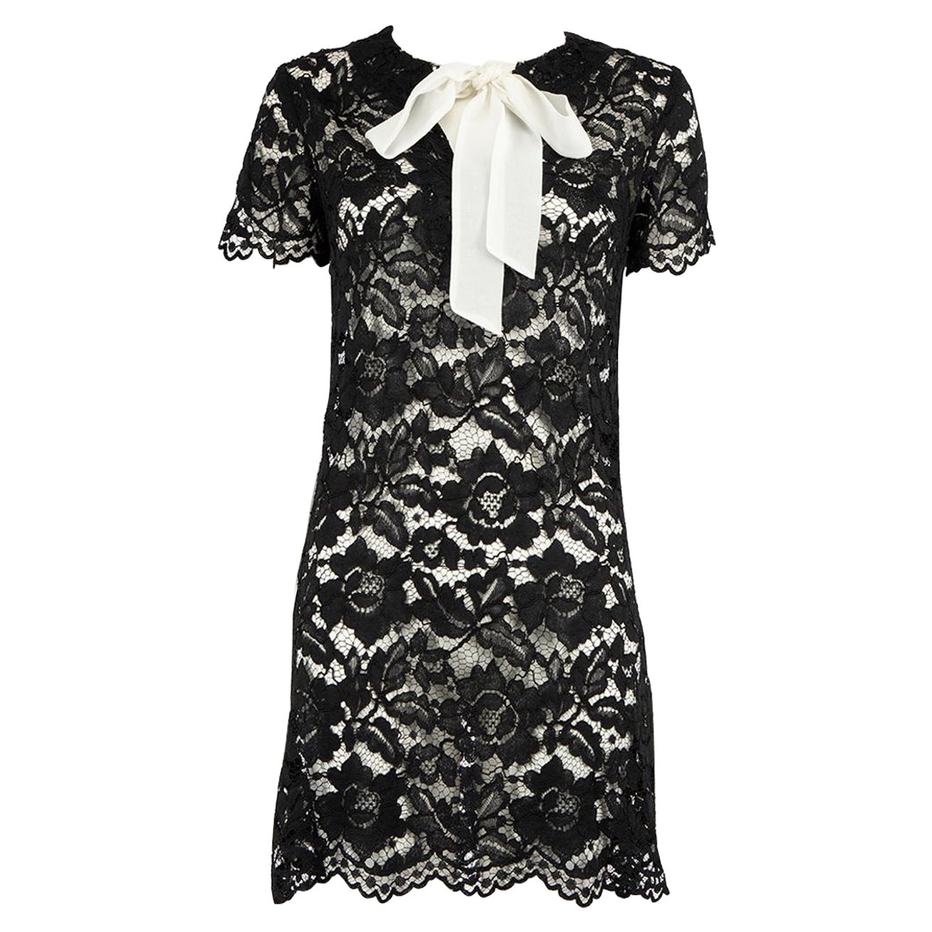 Sandro Black Lace Mini Dress Size S For Sale