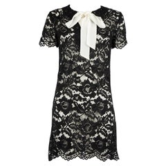 Used Sandro Black Lace Mini Dress Size S
