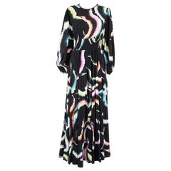 A.L.C. Black Abstract Pattern Maxi Dress Size L