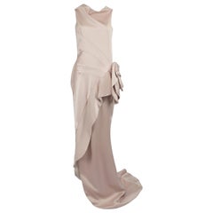 Maticevski SS19 Pink Cowl Neck Asymmetric Gown Size L
