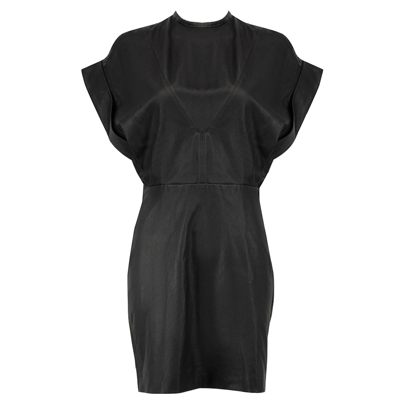 Iro AW/21 Black Leather Mini Dress Size L For Sale