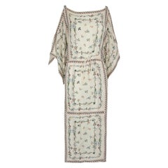 Vilshenko White Silk Floral Cold-Shoulder Dress Taglia S.