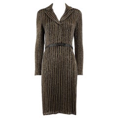 Badgley Mischka Vestido negro de lentejuelas con cuentas Talla S