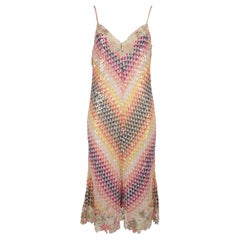 Missoni Zigzag Knit Sequin Lace Trim Mini Dress Size M