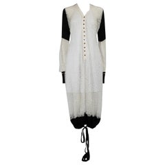 Loewe White Lace Layered Maxi Shirt Dress Size M