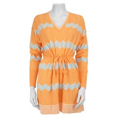Missoni Orange Zigzag Pattern Dress Size XS