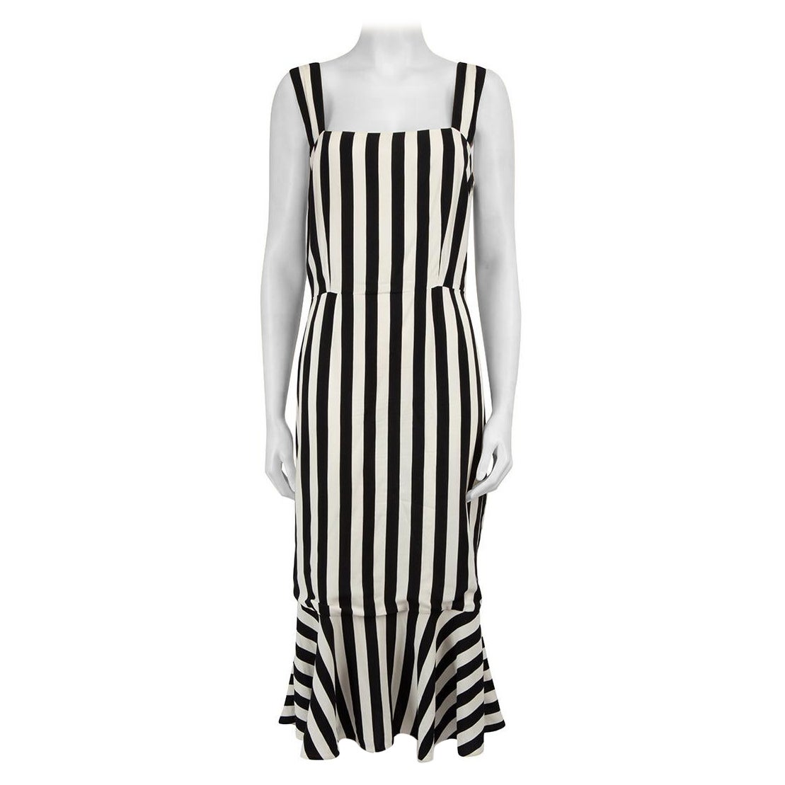 Dolce & Gabbana Black & White Striped Dress Size L For Sale