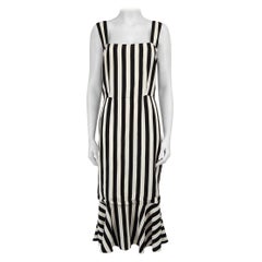 Used Dolce & Gabbana Black & White Striped Dress Size L