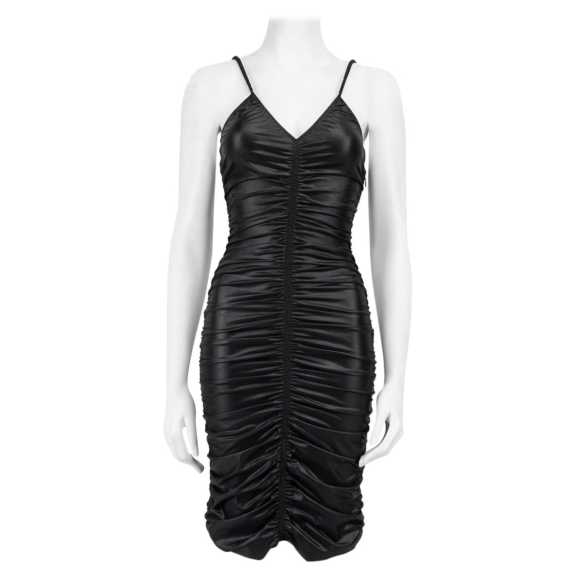 Alexander Wang Black Ruched Jersey Mini Dress Size S For Sale
