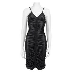 Alexander Wang Black Ruched Jersey Mini Dress Size S