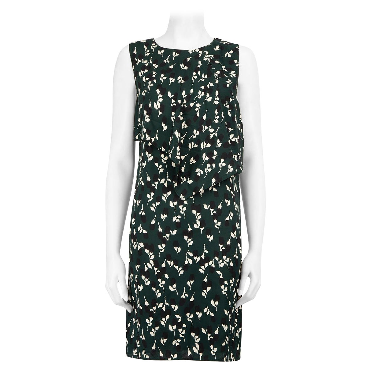 Marni Green Floral Print Knee Length Dress Size XS For Sale
