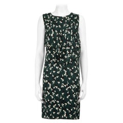 Used Marni Green Floral Print Knee Length Dress Size XS