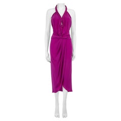 Johanna Ortiz Purple Silk Sleeveless Midi Dress Size S