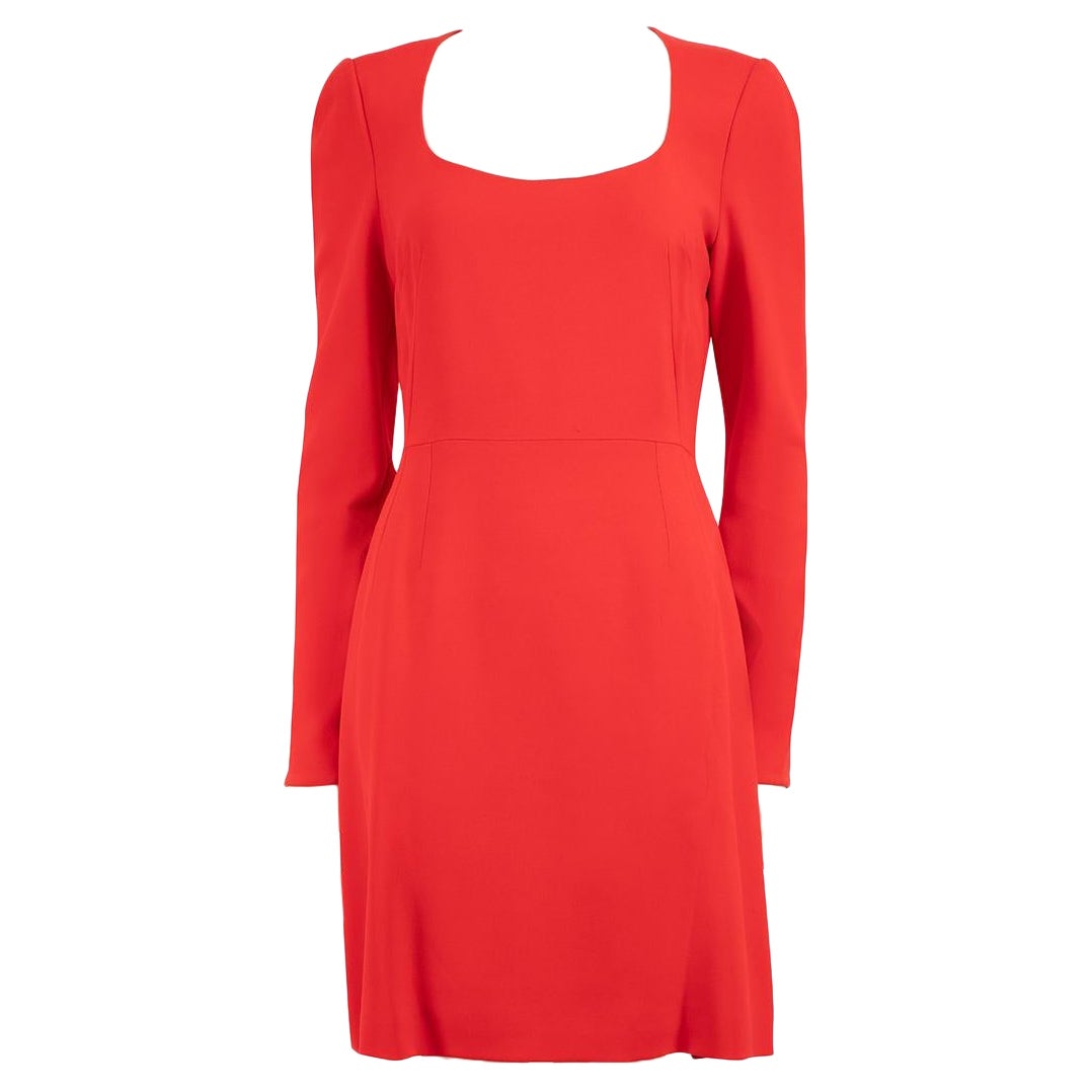 Dolce & Gabbana Red Round Neckline Mini Dress Size XL For Sale