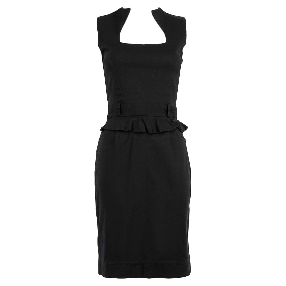 Preen By Thornton Bregazzi Black Ruffle Mini Dress Size S For Sale