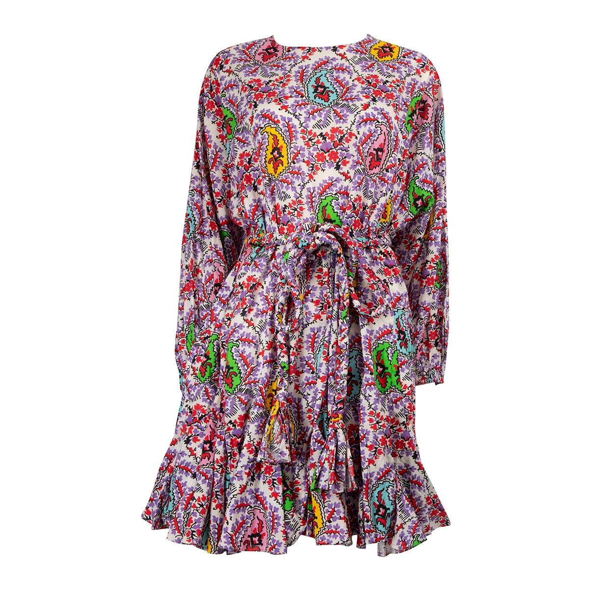 Rhode Printed Pattern Belted Mini Dress Size XL For Sale