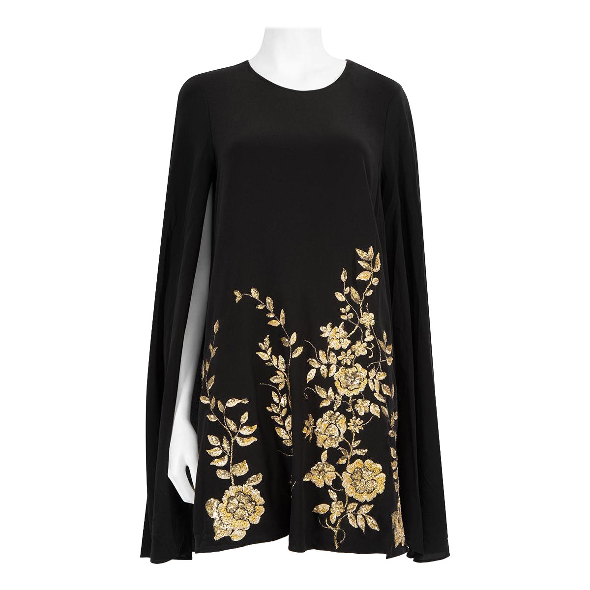Etro Black Silk Embellished Cape Mini Dress Size M