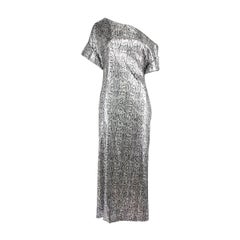 Christopher Kane Silver Snakeskin Sequin Midi Dress Size XL