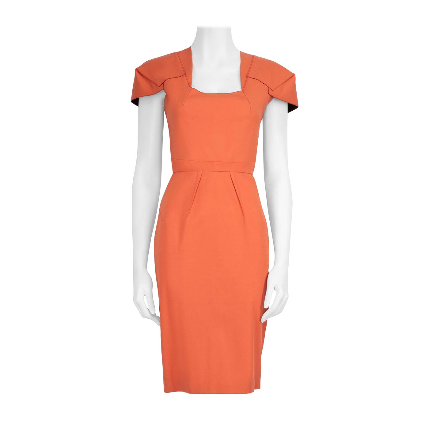 Roland Mouret Coral Geometric Cut Square Neck Dress Size S For Sale
