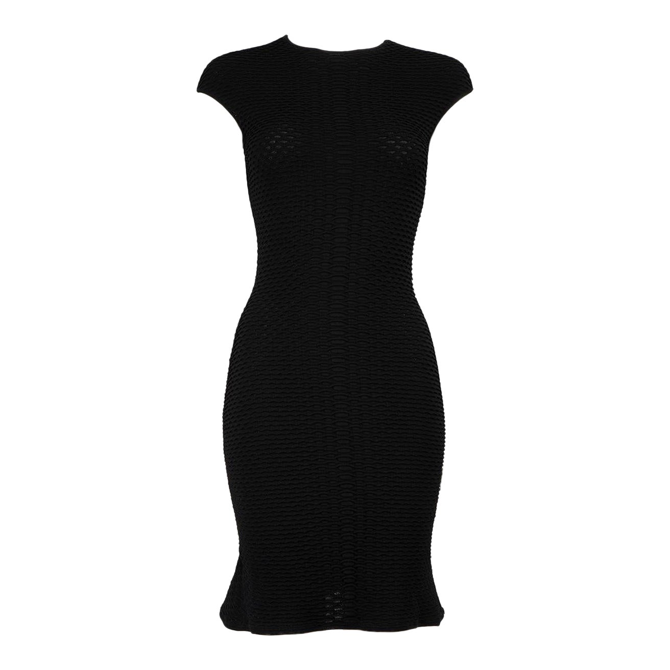 Alexander McQueen Black Knit Sleeveless Mini Dress Size XS For Sale