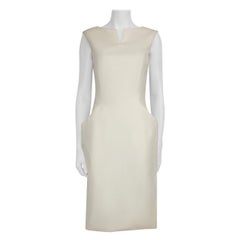 Alexander McQueen White Structured Tailored Midi Dress Size S