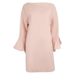 Valentino Pink Wool Ruffle Sleeve Dress Size XL
