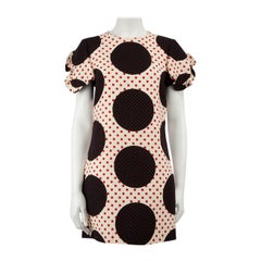 Valentino Polka Dot Wool Ruffle Accent Mini Dress Size M