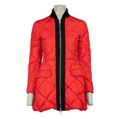 Miu Miu Red Quilted Puffer Zip Jacket Size XS