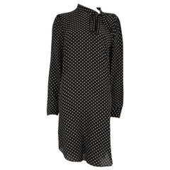 Used Valentino Red Valentino Black Silk Polka Dot Dress Size XXL