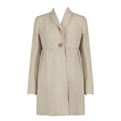 Stella McCartney Grey Gathered Mid-Length Jacket Size L
