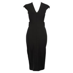 Used Victoria Beckham Black Open Back Midi Dress Size L