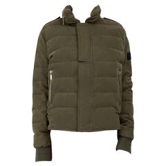 Saint Laurent Khaki Quilted Puffer Jacket Size L