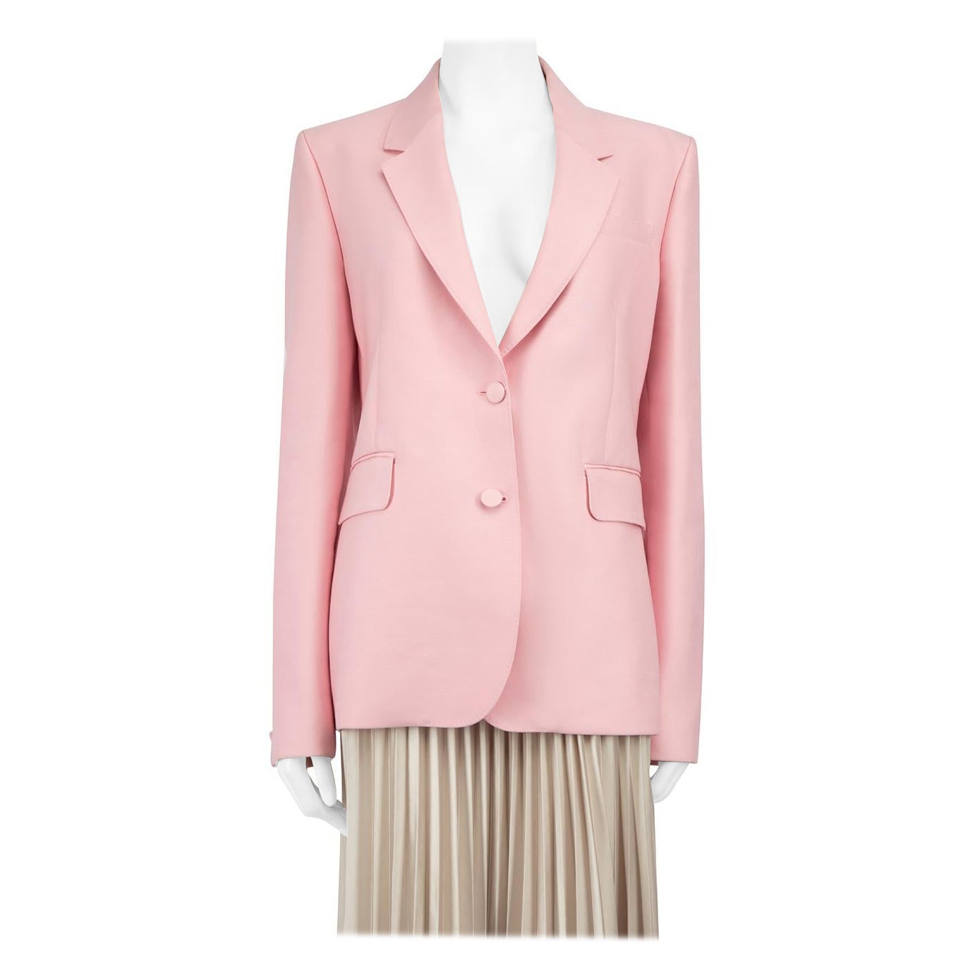 Gabriela Hearst Pink Wool Tailored Blazer Size XL For Sale