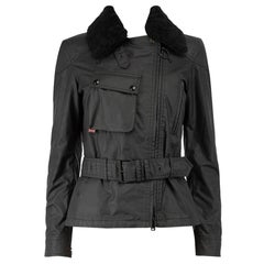 Belstaff Schwarz Sammy Miller Wachsjacke Größe XS