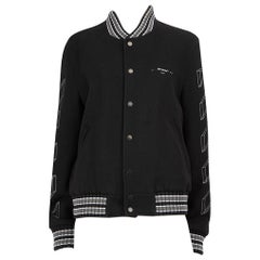 Off-White A/W18 Black Wool 3D Line Varsity Jacket Size M